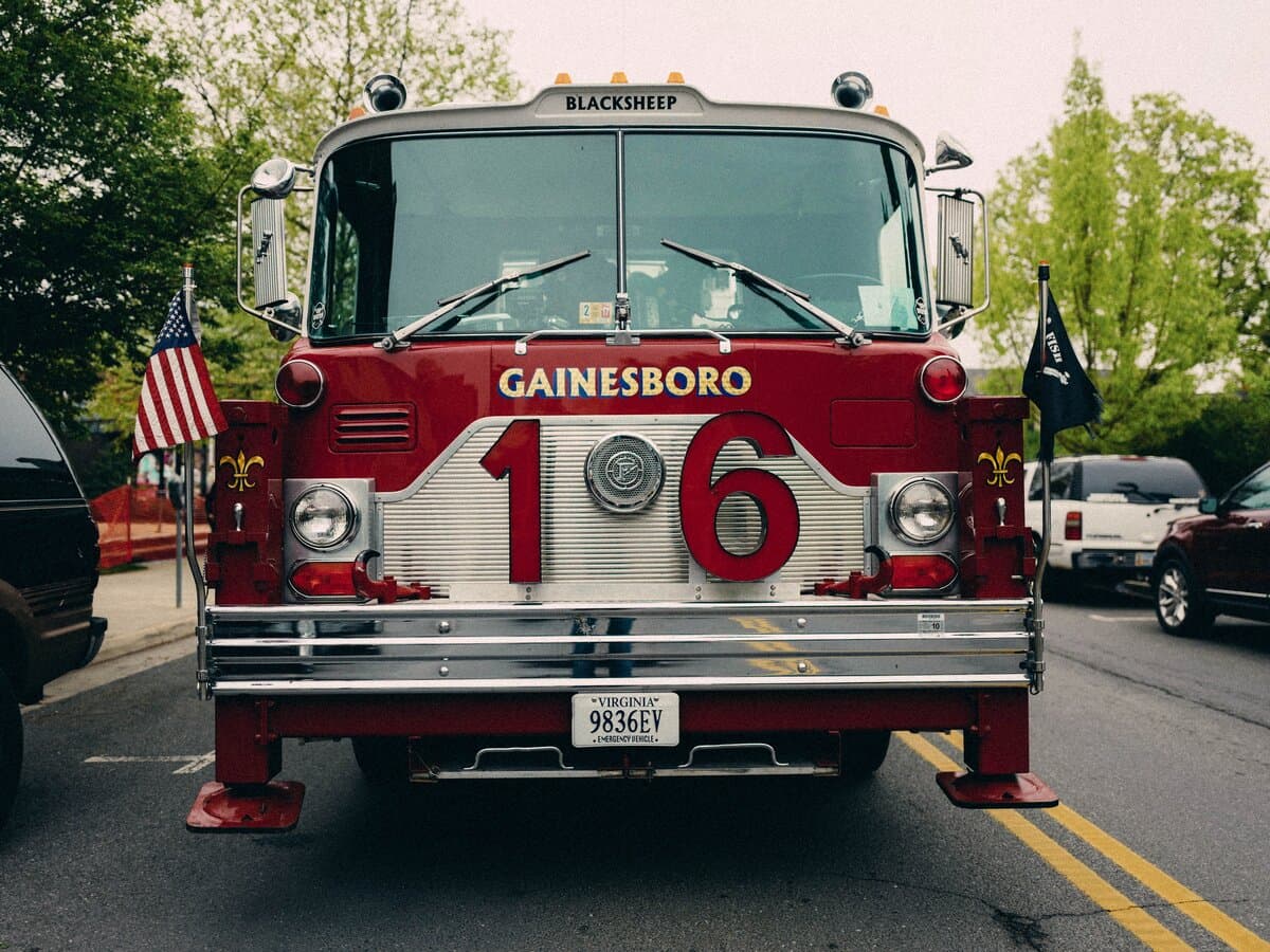 A Gainesboro, Virginia fire engine (Company 16) parked on the street